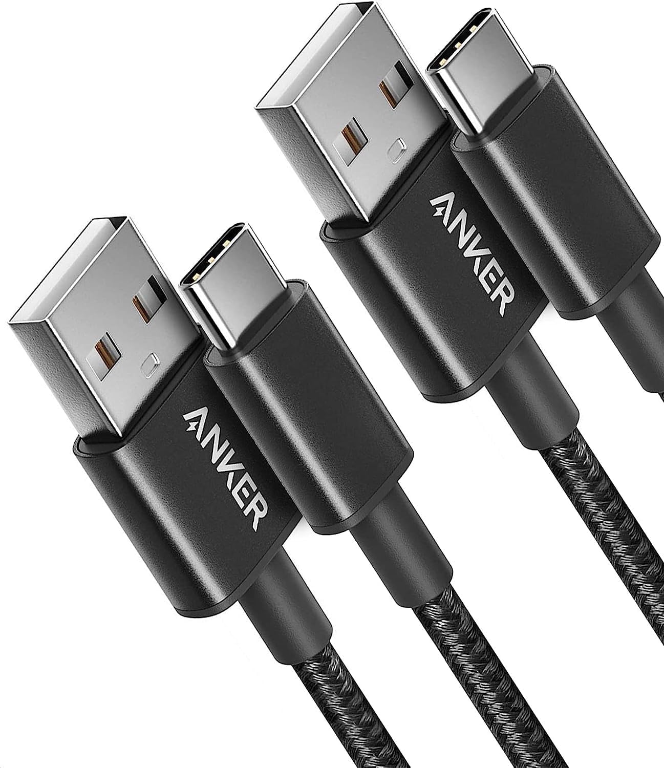 Anker USB C Charger Cable, 2-Pack 3 ft (0.9 m) USB to USB C Cable, USB A to USB C Braided Phone Charger Cable for iPhone 17/16/15, iPad Pro, Samsung Galaxy, MacBook Pro,and More