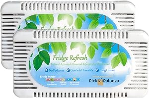 Pick-a-Palooza Fridge Deodorizer 2 Pack - Unscented Charcoal Activated Refrigerator Odor Eliminator