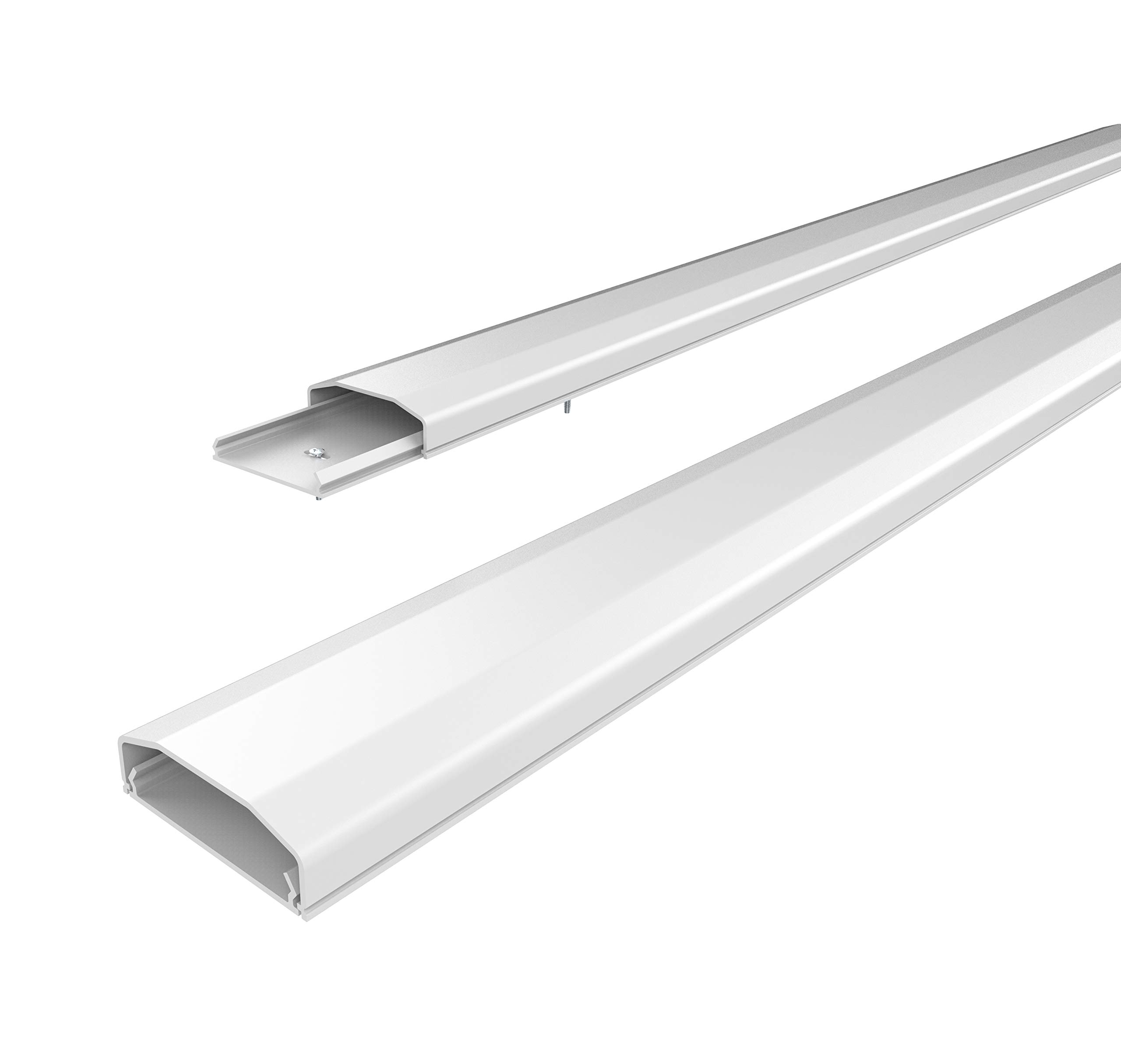 conecto CC50574 Cable Duct with Adhesive Tape Self-Adhesive for Sticking or Screwing PVC Length 100 cm Width 6 cm Height 2 cm White