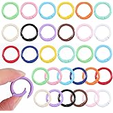 30Pcs Round Spring O Rings Colorful Mini Locking Carabiner Metal Snap Buckle Clip for Purse Keyrings Keychain Handbag Lanyard, 25mm