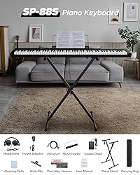 Starfavor 88 Key Piano Keyboard, Compact Bluetooth