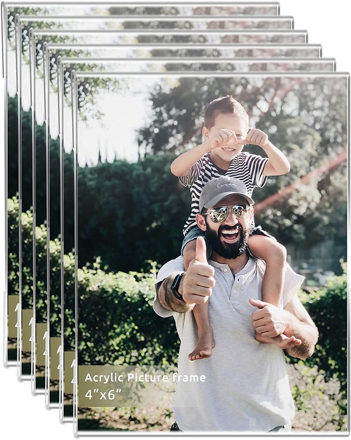 Photo Frame, 6x4 Photo Frames(10 x 15 cm) Wall Mounting Clear Picture Frames for Home,Acrylic Picture Frames 6x4,for Home School office,-Vertical,Set of 6 — image 1