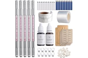 Charme Princesse Eyebrow Microblading Kit Double Sided Manual Pen Kit with 20Pcs Needles Pigment Practice Skin Eyebrow Ruler 