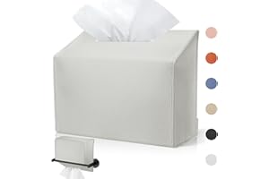 QUISBE Disposable Hand Towel Box Cover Compatible with Kleenex Disposable Paper Hand Towels, Leather Tissue Box Cover Holder for Bathroom Holder (Cream-1 Pack)