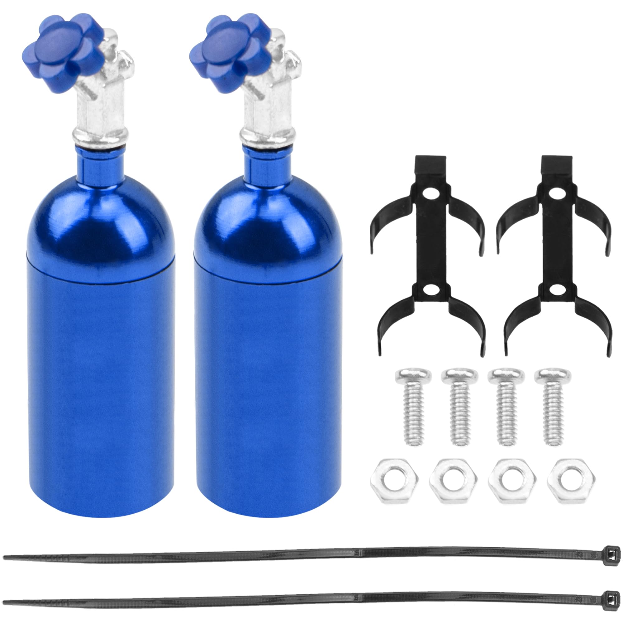 Photo 1 of 2Pack Vgoohobby Simulation Nitrogen Bottle Decoration Part Accessory Compatible with Traxxas TRX4 Axial SCX10 RC4WD Tamiya CC01 D90 90046 1/10 RC Crawler (Bue)