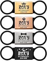 EDSG Dog Tags for Pets Engraved UK Slide On Personalised Silent ID Tag Black view 3