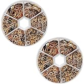 1940 Pcs Multicolour Metal Jump Rings Small Crafts Jump Jewelry Connectors Assorted Size Connector Rings Open O for Keychain Making Jewelry Findings
