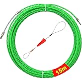 Akuoly Fish Tape 49FT Wire Fishing Tools Cable Pulling Wire 4.5mm Diameter, for Cable Pulling and Fishing in Pipes, 15m Fishing Tool for Pulling Wires, Green