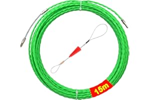 Akuoly Fish Tape 49FT Wire Fishing Tools Cable Pulling Wire 4.5mm Diameter, Ideal for Cable Runs 15m