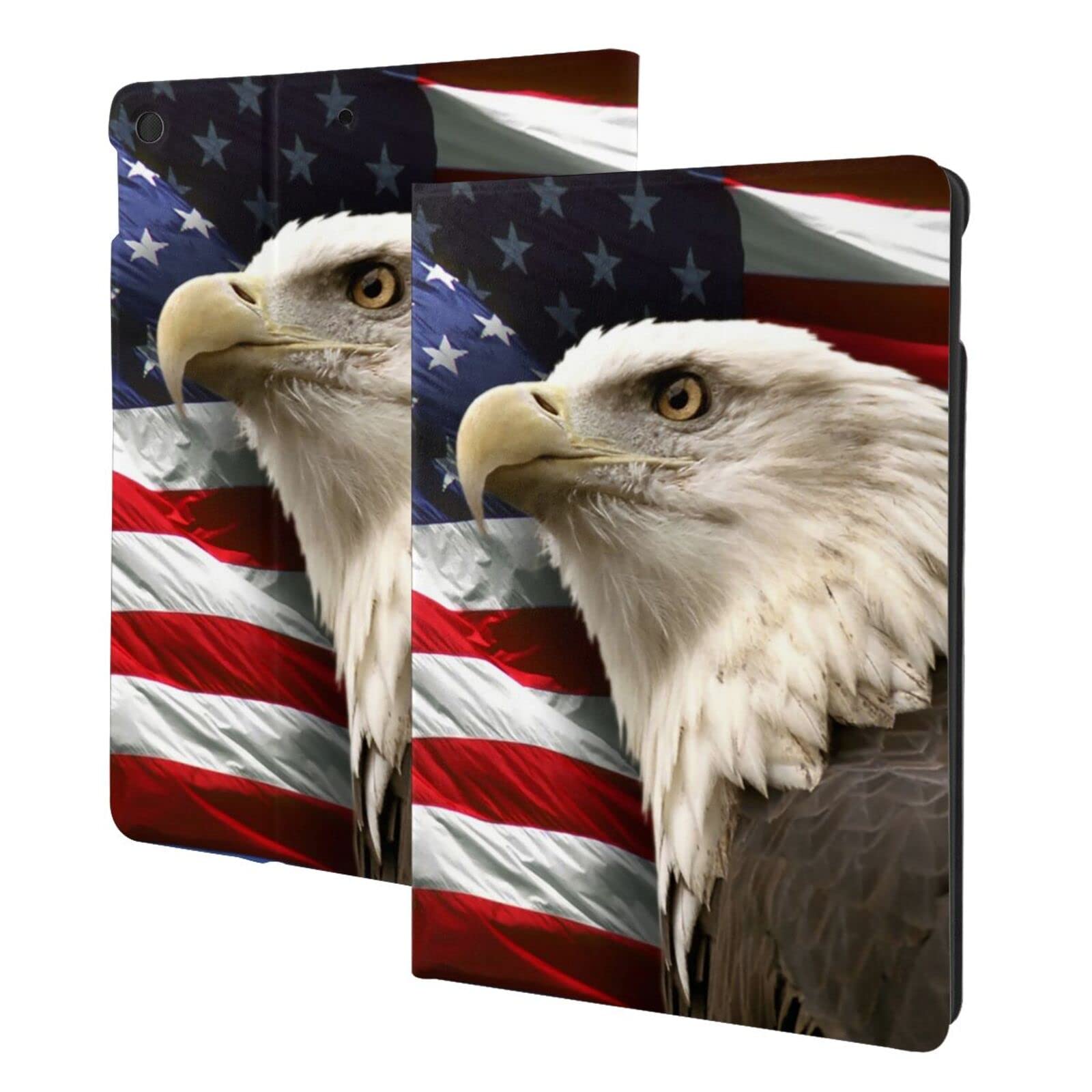 Photo 1 of American Flag Eagle Case for Ipad 10.2 Inch, Premium Leather Stand Cover with Multi-Angle View Adjust and Auto Sleep Wake Feature