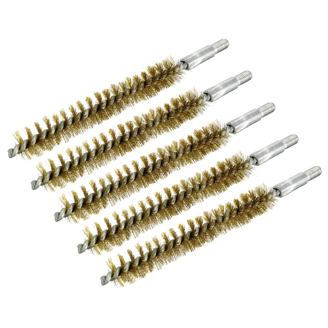 sourcing map M6 Copper Wire Tube Cleaning Brush 15mm Diameter 5pcs