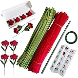 AHUIFT 200 Rose Pipe Cleaner Flowers Kit DIY Art