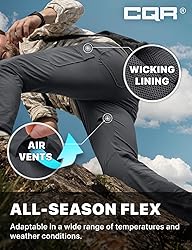 CQR Men's Active Flex Tactical Pants, Water