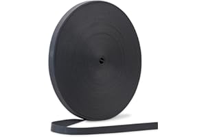 ZHFMLY ZHFMILY 5/8 inch Black Nylon Webbing Strap-50Yards 15mm-Flat Fabric Webbing Handle Canvas Straps for Bags-Hammock-Lawn Chair-Belting-Pet Collars, DIY Projects, Crafts, Sewing #266