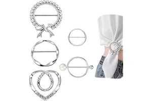 DHATMYC 5 Pcs Scarf Ring and Slides T Shirt Tie Clips for Women Clothing Tops Side Waist Tightener Cincher Knot Holder