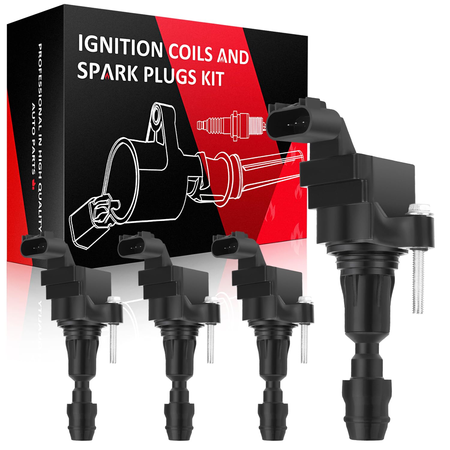 Photo 1 of SCITOO 4Pcs Ignition Coil UF491 for Saturn Vue 2.4L 2008-2010 for Pontiac G6 2.4L 2006-2010 for GMC Terrain 3.6L 2013-2015 for LaCrosse 2.4L 2010-2015 ?C1552 UF491