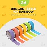 G4GADGET Brilliant Style 10x Rainbow Washi Tape 5m Adhesive Paper Masking view 2