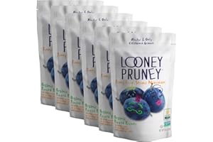 Looney Pruney Organic Pitted Dried Prunes for the Entire Family | Always California-Grown | Kosher | No Added Sugar & No Preservatives (6 pack)