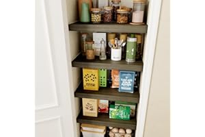 Giklux 6 PCS Wire Rack Covers for Pantry Wood Grain, 24''W * 16''D (Ready to Use) Faux Wood Shelf Covers for Wire Shelving, Rustic Closet Shelves Covering Toppers - Bathroom, Kitchen, Garage (Dark)