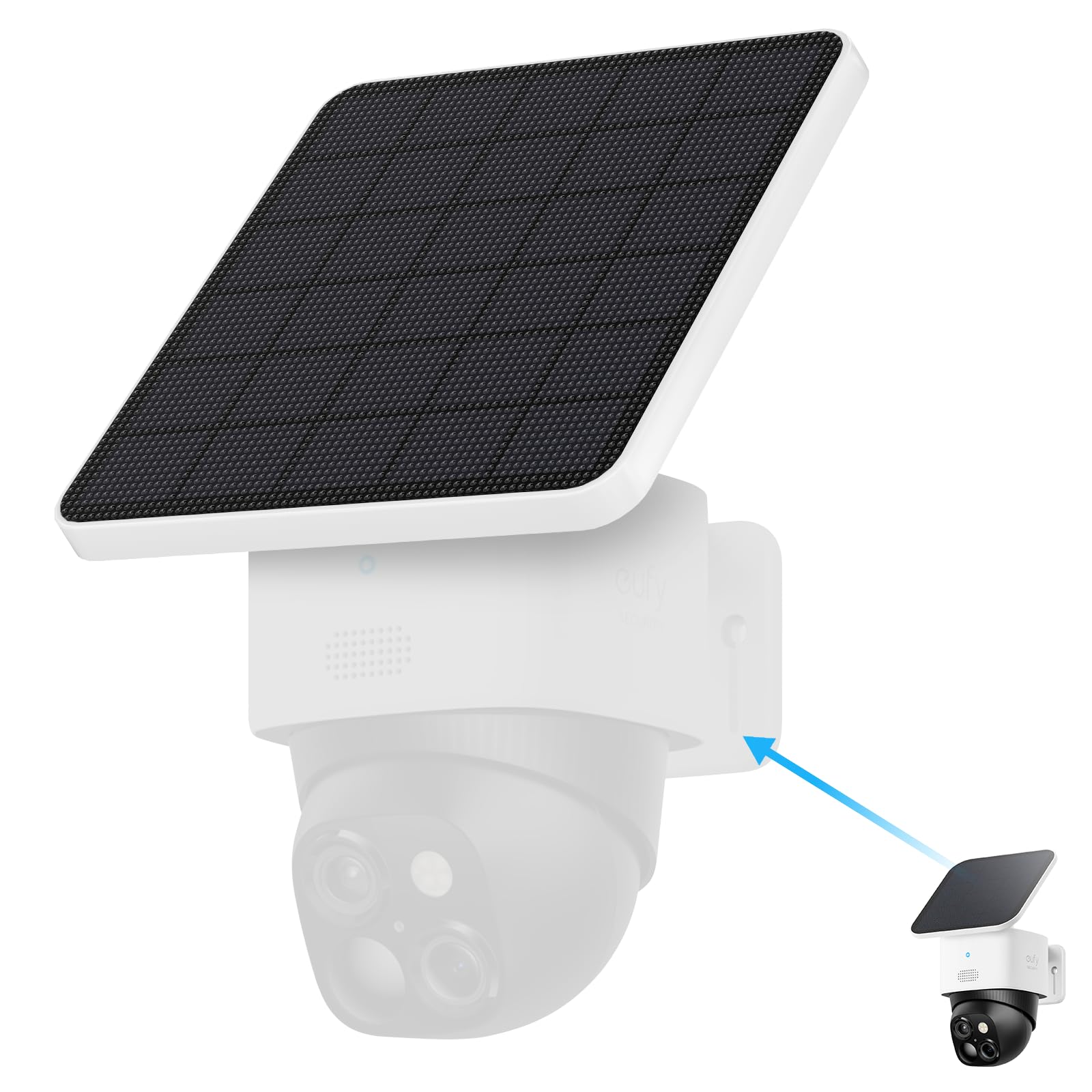 Panel solar de 4 W compatible con eufy Security SoloCam S340, reemplaza el panel solar original de 2 W, mantiene tu cámara eufy S340 continuamente alimentada, IP65 resistente a la intemperie (solo panel solar, cámaras no incluidas)