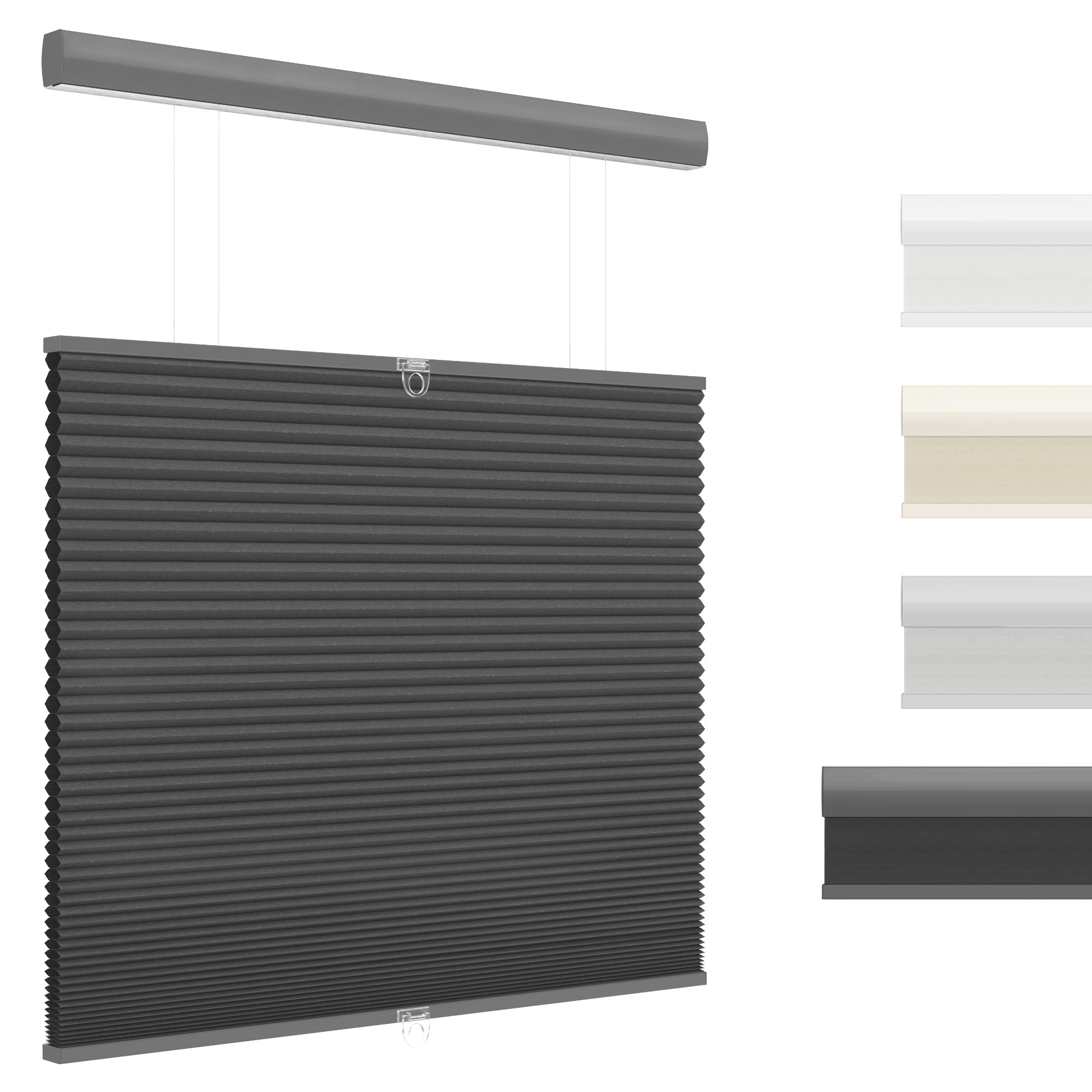 Photo 1 of UNISHADES Top Down Bottom Up Cellular Shades Cordless Honeycomb Blinds for Indoor Windows, for Windows Size (19" W × 48" H) Colour (Black - Blackout)