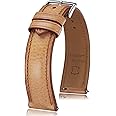 Getalia Italian leather Watch Band Tuscany Natural Vegetable-Tanned Full Grain Genuine Leather,18mm 19mm 20mm 21mm 22mm Quick Release Replacement Watch Straps for Men and Women Thick and Soft
