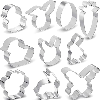 Amazon Norme イースタークッキーカッター10点セット ステンレススチール クッキー 型 うさぎ 卵 クッキー カッター 春 イースター ベイキング デコレーション用 Norme クッキー型