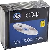 HP CD-R Blank Discs 52x Speed 80 Min 700MB 10 Pack Slim Jewel Cases view 2