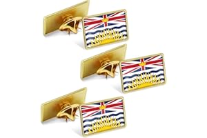10/50/100Pack British Columbia Flag Lapel Pins, Jewelry Quality Gold Enamel Canadian Province BC Flag Pins,Canada pins