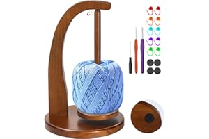 Yarn Holder for Knitting and Crocheting,Crochet Gift for Knitting Lovers,Wooden Yarn Spinner for Crochet,Contains 10 Knitting