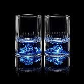 DUJUST Blue Mountain Shot Glasses (1.5oz), Crystal Shot Glass Set Decorated with Blue Mountain, BPA-Free &amp; Lead-Free, Perfect for D&eacute;cor &amp; Collection, Gift Choices - 2 pcs