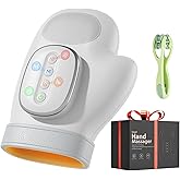 WUX Hand Massager with Heat Compression Relief, 3 Massage 4 Temperatures 5 Compression Models Therapy Glove, Arthritis & Wrist Carpal Tunnel Muscles Pressure Point Therapy, Ideal Gifts for Women/Men