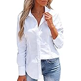 Button Down Shirts for Women Dress Shirt Long Sleeve Wrinkle Free Collared Blouse Work Business Office Solid Corset Tops