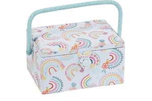 HOBBY GIFT Sewing Box/Basket - Medium Rectangular - Rainbow - Hobbygift