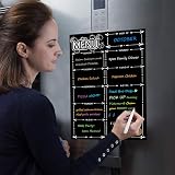 DumanAsen Magnetic Fridge Calendar Meal Planner 16x12 Includes 8 Pens Black view 2