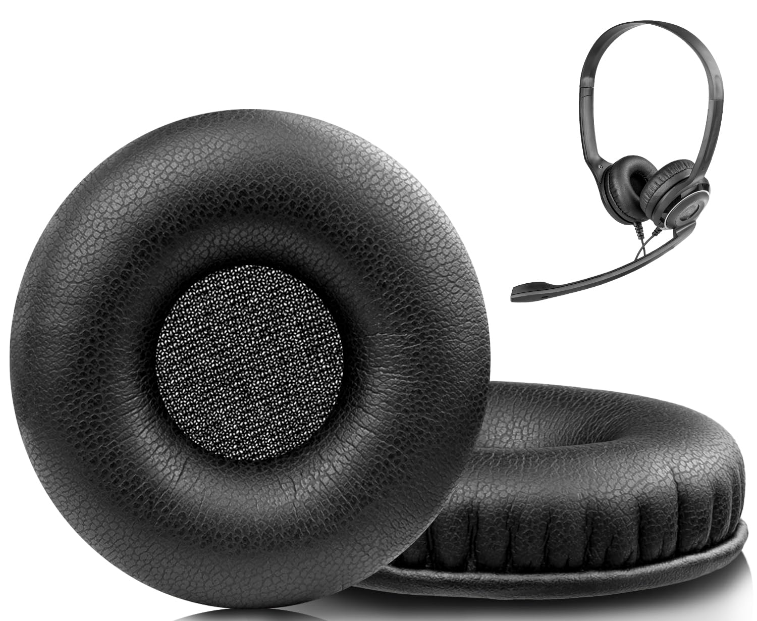 SOULWIT 50mm Ear Pads Cushions Replacement for Sennheiser PX80/PX100/PX100II/PX200, PC30/PC36/PC130/PC131/PC140/PC145, PMX100/PMX200, PXC150/PXC250/PXC300, SC30/SC60/SC75/SC230/SC260/SC630 - Black