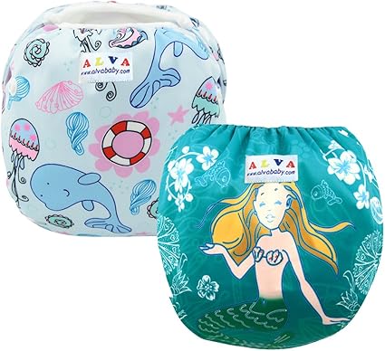 Lot De 2 Couches Lavables De Piscine Pour Bebe Alva Baby Mermaid Swd01 08 0 3 Years Amazon Fr Bebes Puericulture