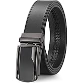 SENDEFN Men's Leather Belts 1 3/8" Automatic Ratchet Belts Adjustable Casual Buckle Belts for Dress with Gift Box