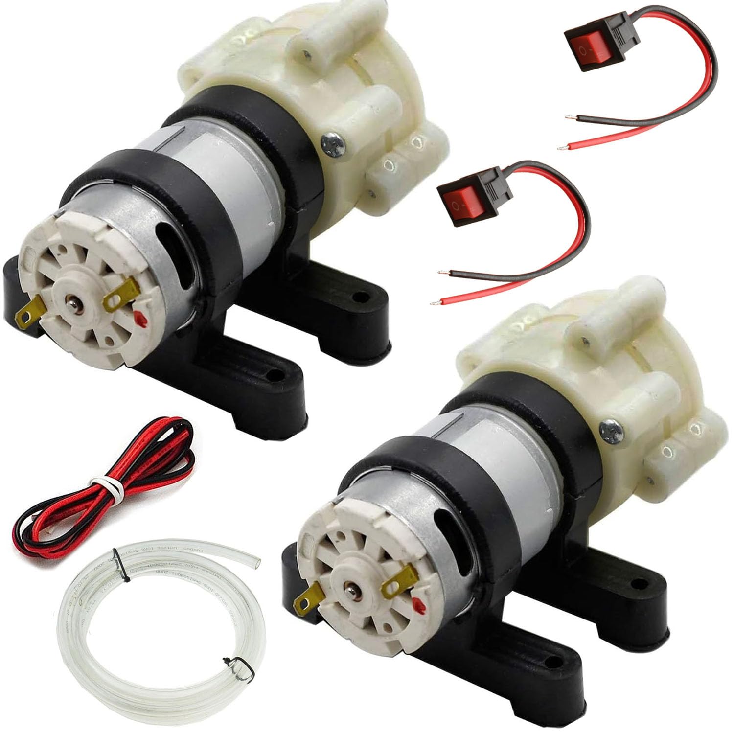 RUNCCI-YUN 2pcs Mini DC 6V-12V Self-Priming Air Pump for Aquarium, Diaphragm Electric Water Pump for Tea Machine, Fish Tank Water Cooling