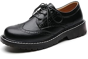 XMM Oxford Shoes for Women Women's Oxford Shoe Lace-Up Round Toe Leather Flat Classic Non-Slip Work Business Dress Office Shoes