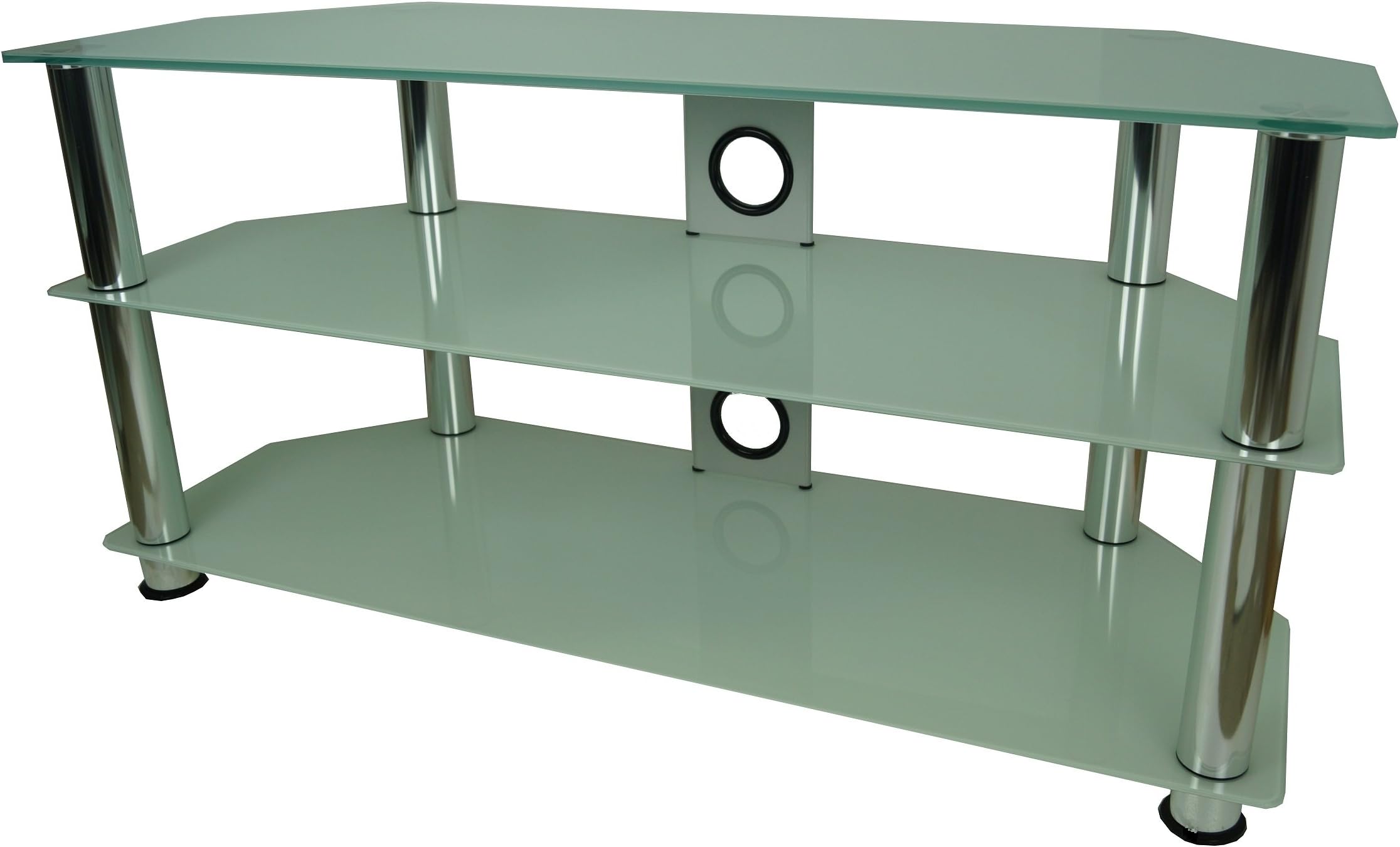 Mountright UMS4W White Glass TV Stand For 32 Up To 60 Inch LED LCD & Plasma Television