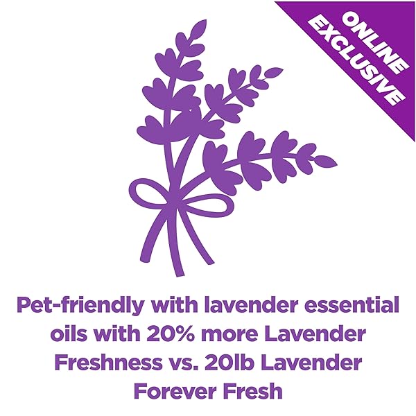 ARM & HAMMER FOREVER FRESH CLUMPING CAT LITTER LAVENDER, MULTICAT CAT LITTER ODOR CONTROL 18LB WITH 20% MORE LAVENDER FRESHNESS, WITH ESSENTIAL OILS