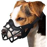 BARKLESS Dog Muzzle, Basket Muzzle for Small Medium Large Dogs to Prevent Biting Chewing for Grooming, Sturdy Lightweight Cag