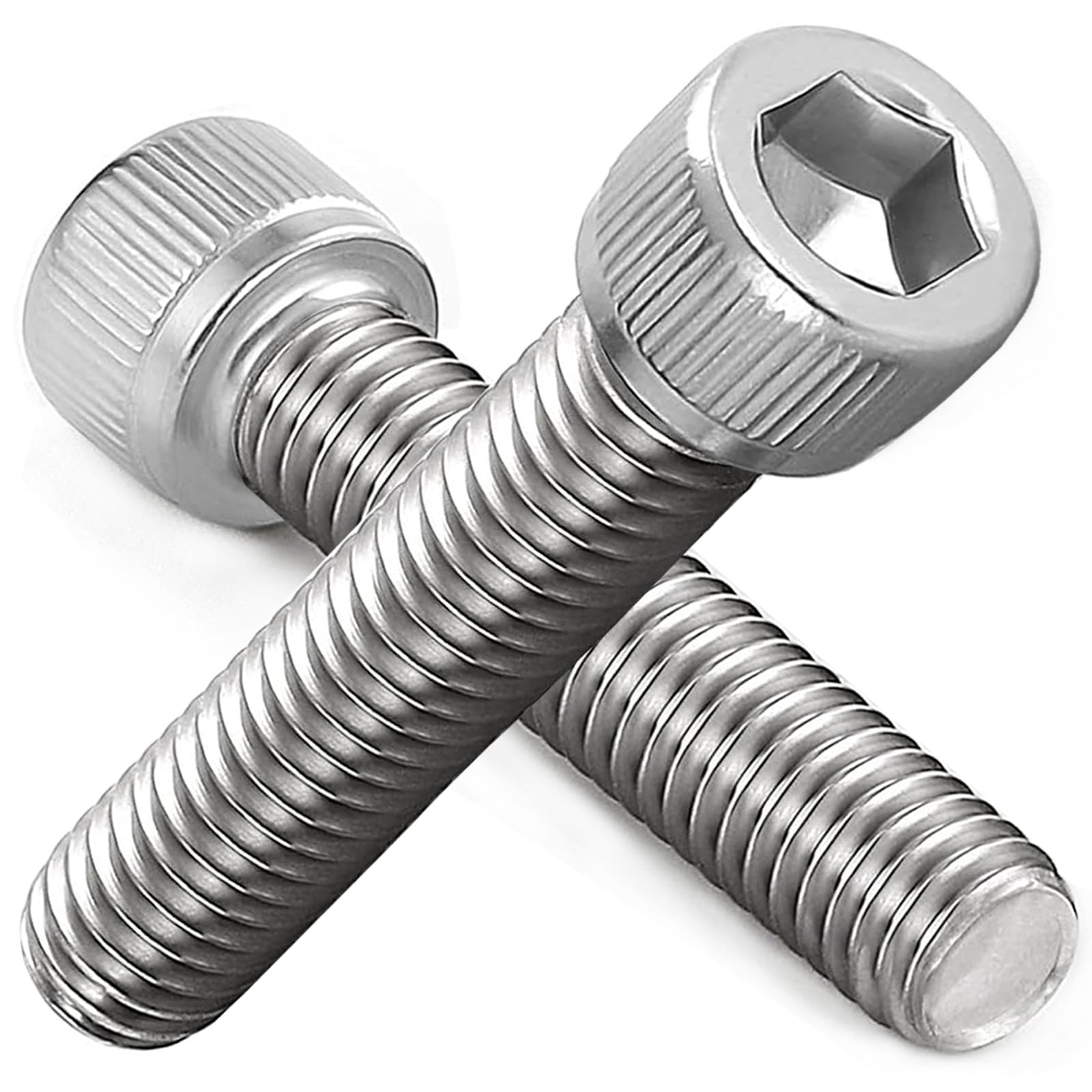 AMLOOPH M8 Screws, M8 X 25mm Allen Socket Head Cap Screws/Bolts - 8mm Diameter Fully Threaded M8 Bolts 25mm A2 Stainless Steel Long Hex Socket Bolt Coarse (Pack Of 20） — image 1