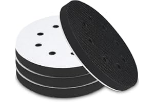 Mkobon 4 Pack 5 Inch 8 Holes Foam Sanding Pads, Soft Density Interface Pad, Hook and Loop Sponge Cushion Buffer Backing Pad for Orbital Sander