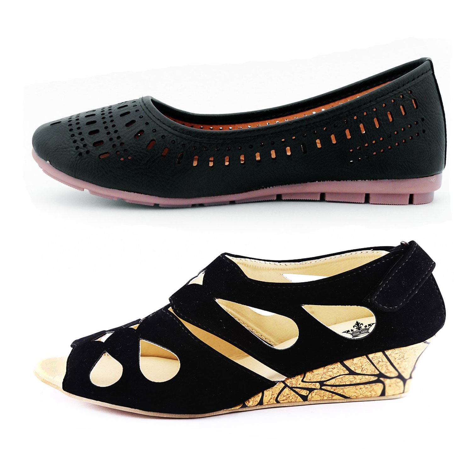 kanchan women wedges and belly pack