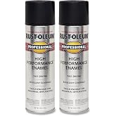 Rust-Oleum 239107 Professional High Performance Enamel Spray Paint, 15 Oz, Semi-Gloss Black (Pack of 2)
