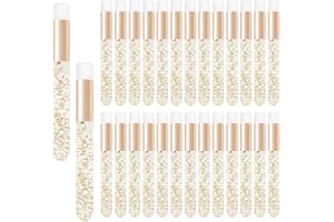 MEKUPEU 30PCS Crystal Lash Extension Cleanser Shampoo Brushes Peel Off Blackhead Brush Remover Tool,Nose Pore Deep Cleaning Brush For Eyelash Extensions (glittler gold)