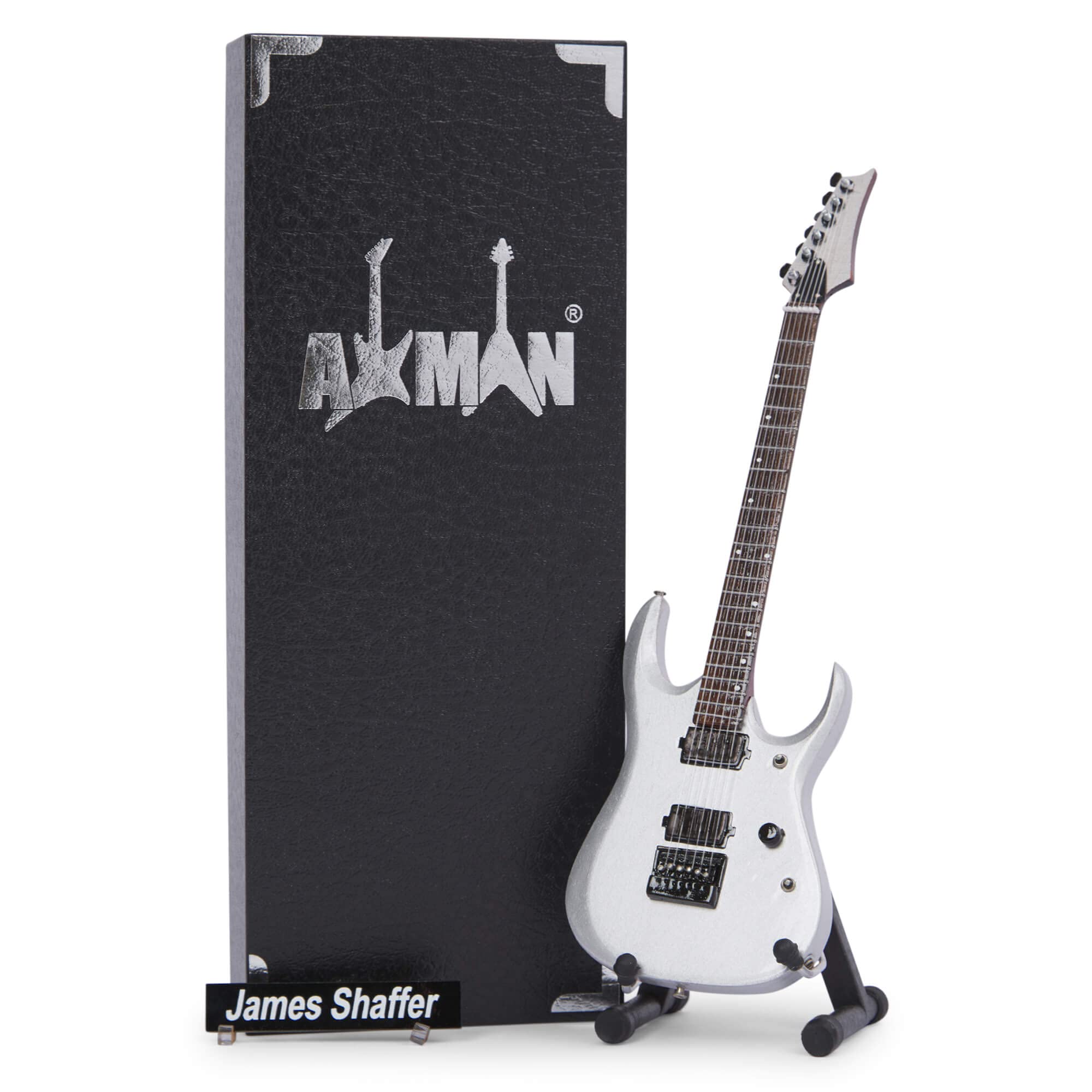 Axman James Shaffer 'Munky' Miniature Guitar Replica - Music Gifts - Handmade Ornamental 1/4 Scale - Display Box, Name Tag and Miniature Guitar Stand Included