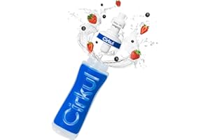 Cirkul 22oz. Navy Plastic Grip Squeeze Water Bottle & Sport Lid, BPA-Free, Non-Slip Design for Gym, Biking & Sports with Flavor Cartridge Included (FitSip Mixed Berry)